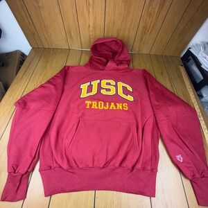 Vintage‎ 1993 USC Trojans Hoodie Sweatshirt Mens XXL Cardinal Red Pro Weave